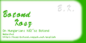 botond kosz business card